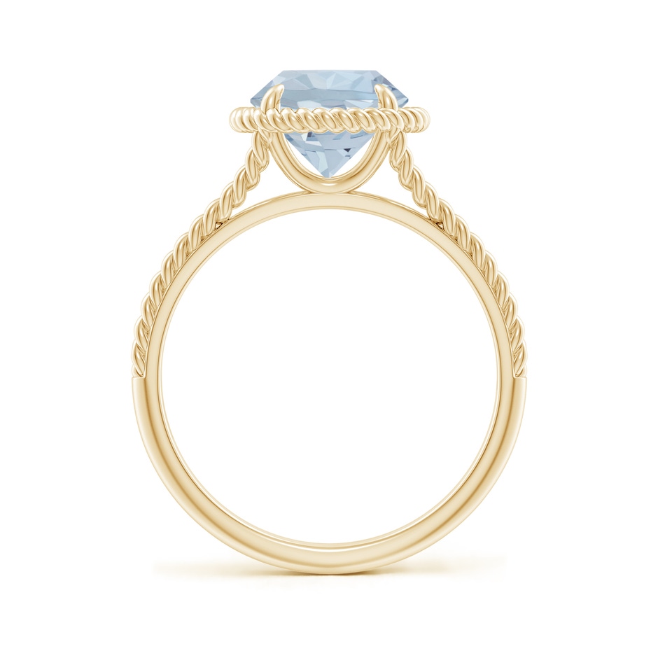 8mm A Aquamarine Twist Rope Split Shank Ring in Yellow Gold side 199