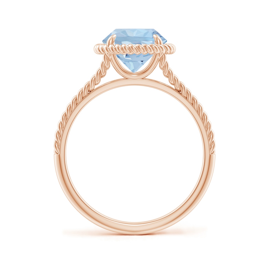 8mm AA Aquamarine Twist Rope Split Shank Ring in Rose Gold side 199