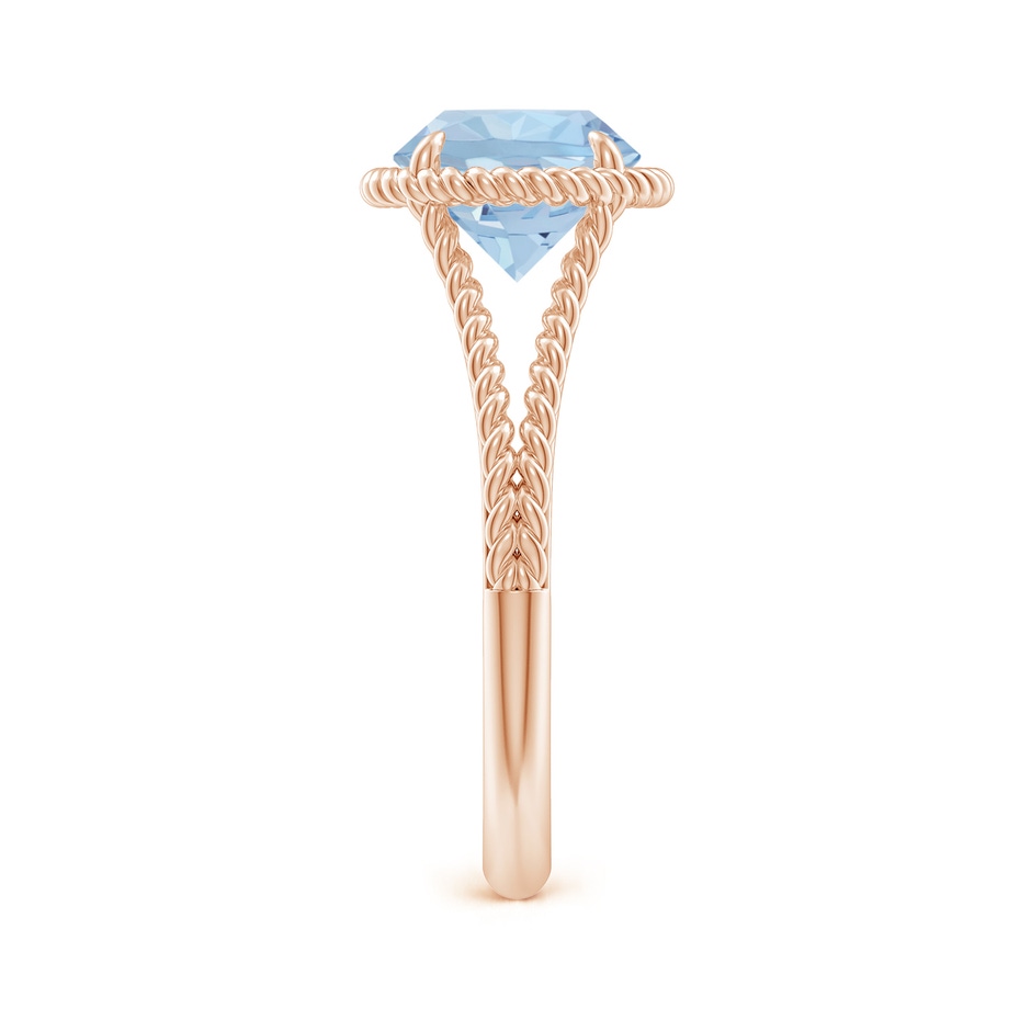 8mm AA Aquamarine Twist Rope Split Shank Ring in Rose Gold side 299