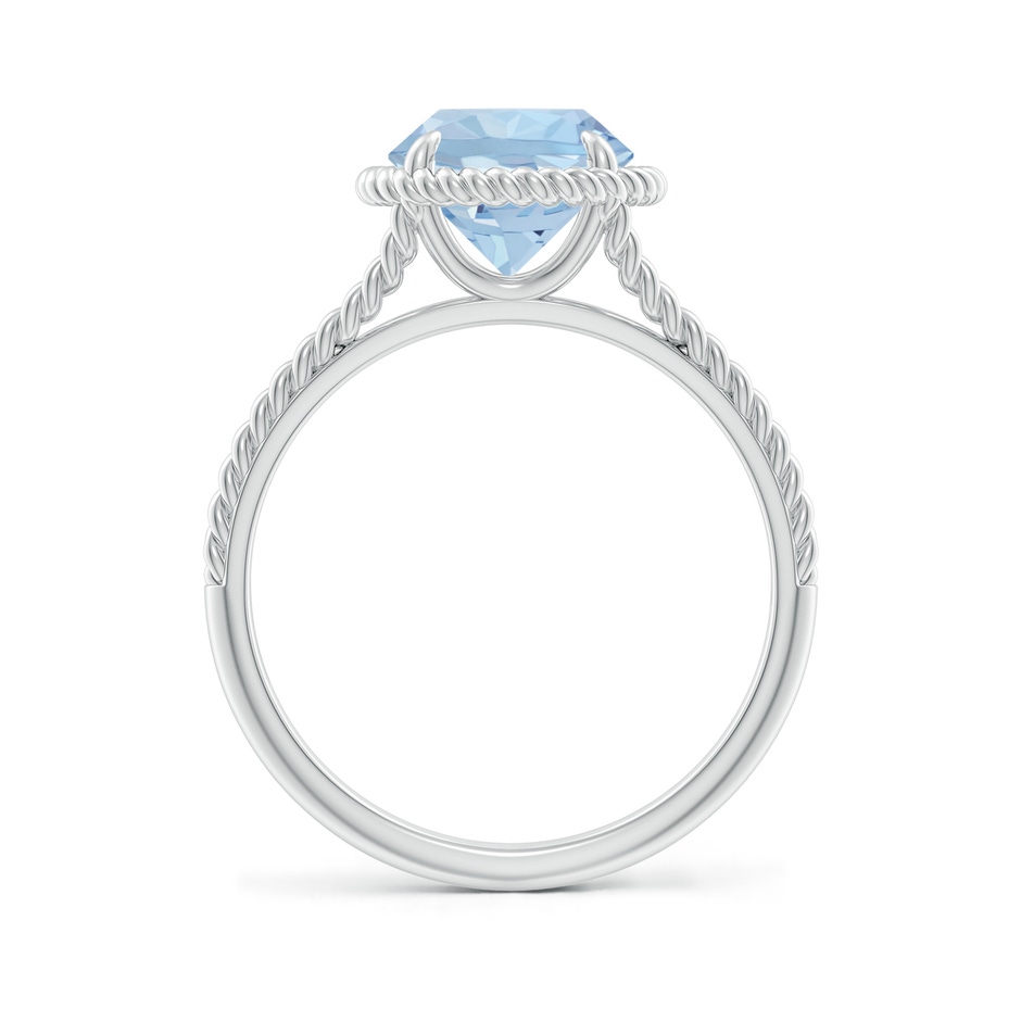 8mm AA Aquamarine Twist Rope Split Shank Ring in White Gold side 199