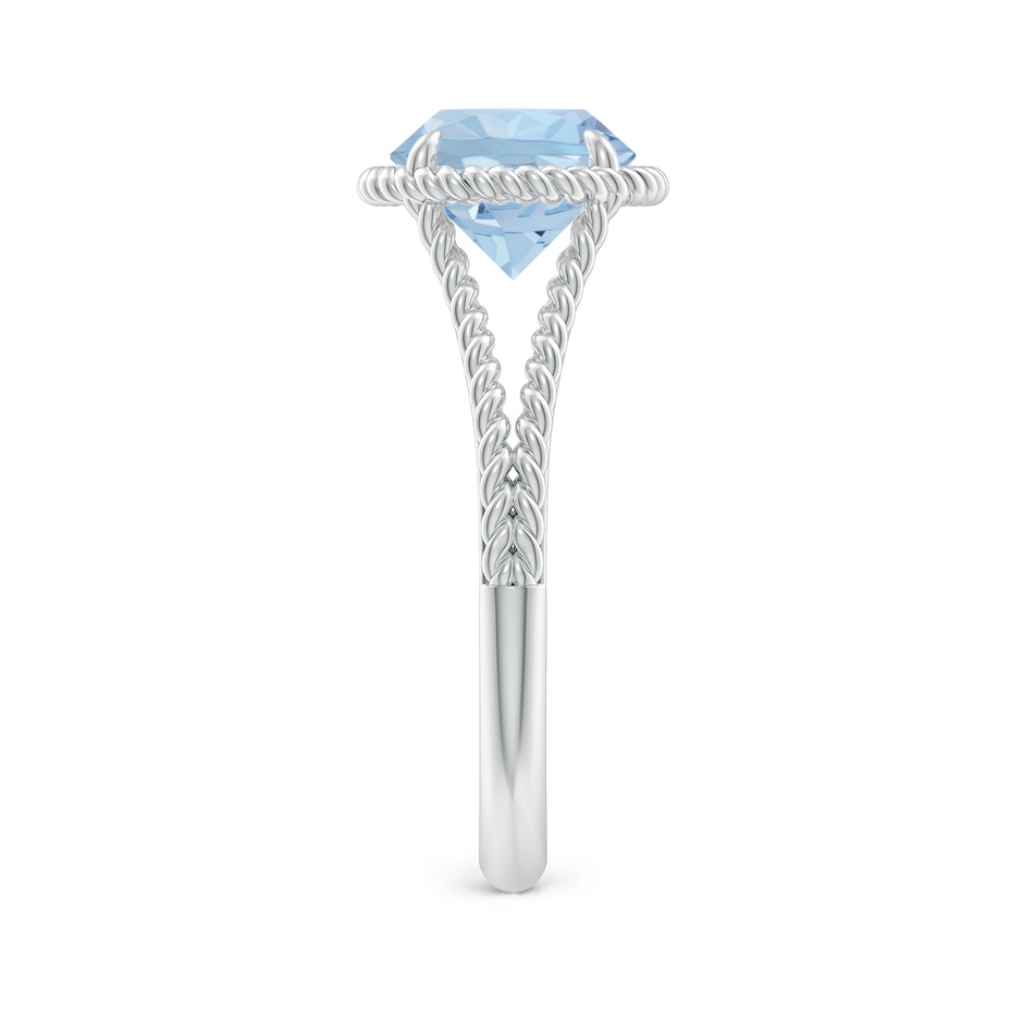 8mm AA Aquamarine Twist Rope Split Shank Ring in White Gold side 299