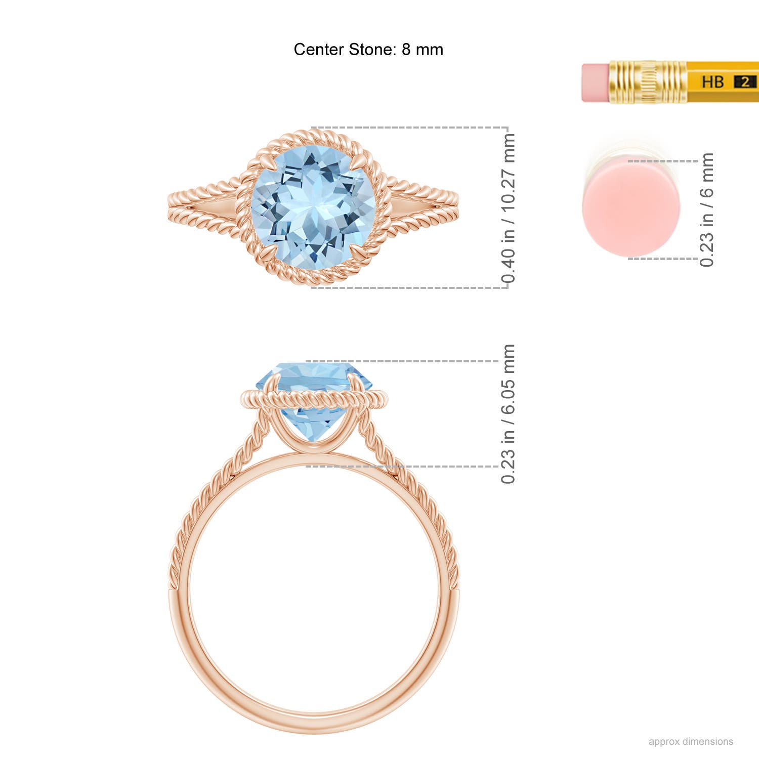 AAA - Aquamarine / 1.6 CT / 14 KT Rose Gold