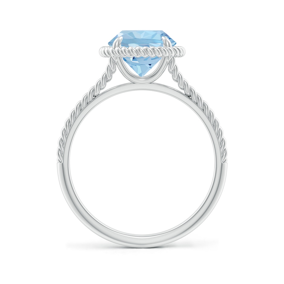 8mm AAA Aquamarine Twist Rope Split Shank Ring in White Gold side 199