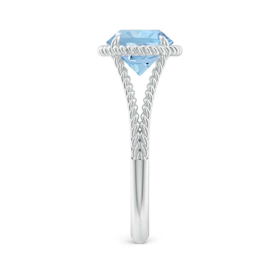 8mm AAA Aquamarine Twist Rope Split Shank Ring in White Gold side 299