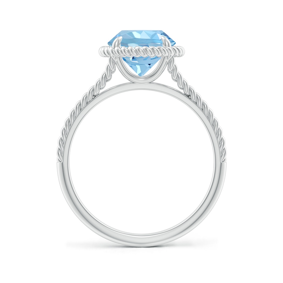 8mm AAAA Aquamarine Twist Rope Split Shank Ring in P950 Platinum side 199