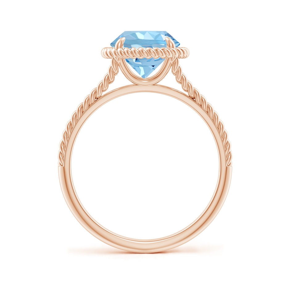 8mm AAAA Aquamarine Twist Rope Split Shank Ring in Rose Gold side 199