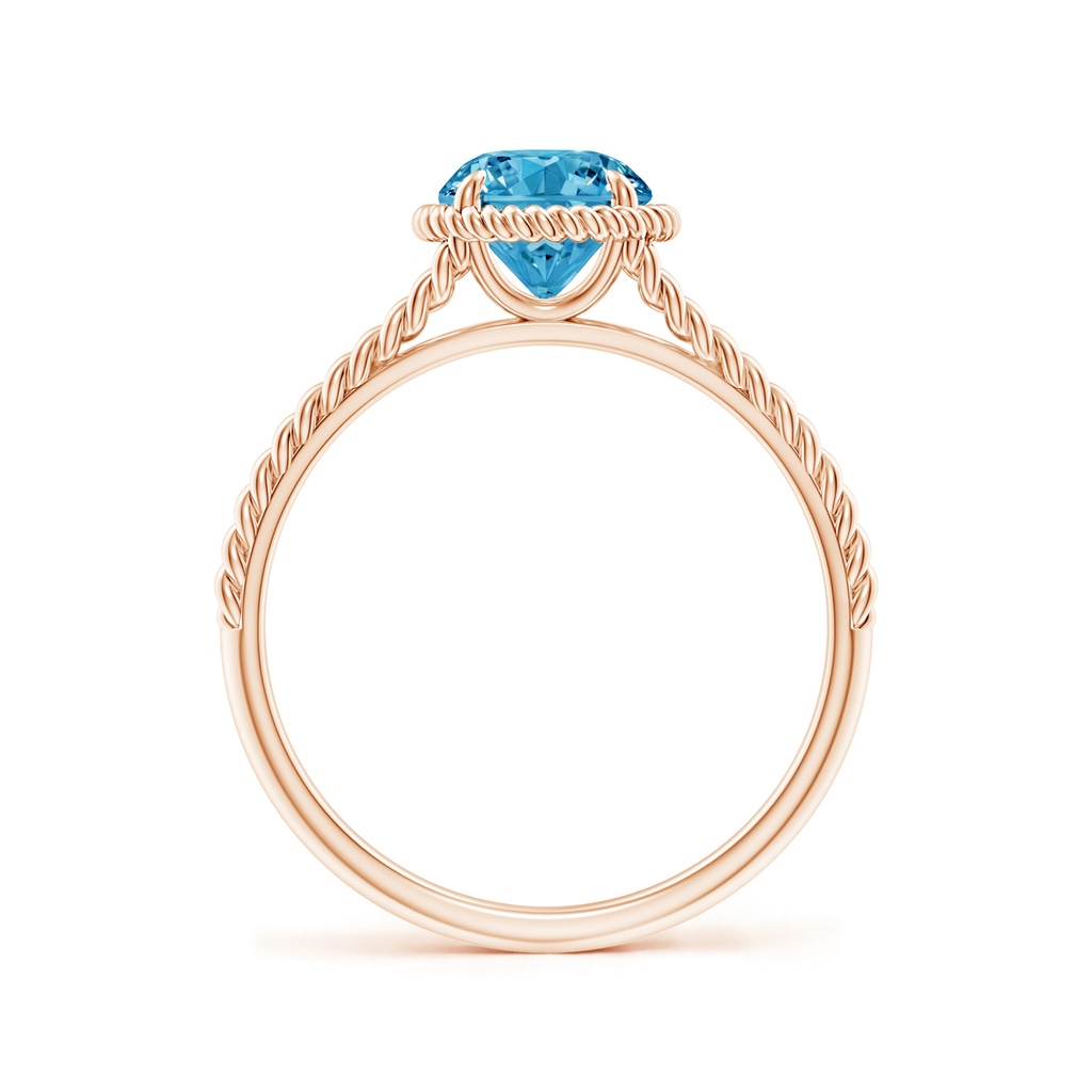 6.4mm AAAA Fancy Intense Blue Diamond Twist Rope Split Shank Ring in Rose Gold - side 199