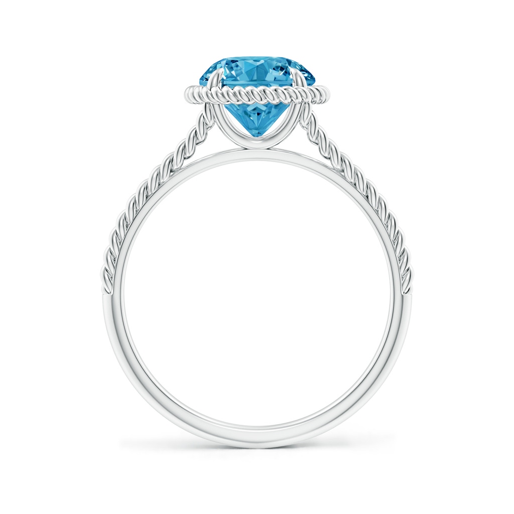 7.4mm AAAA Fancy Intense Blue Diamond Twist Rope Split Shank Ring in White Gold - side 199