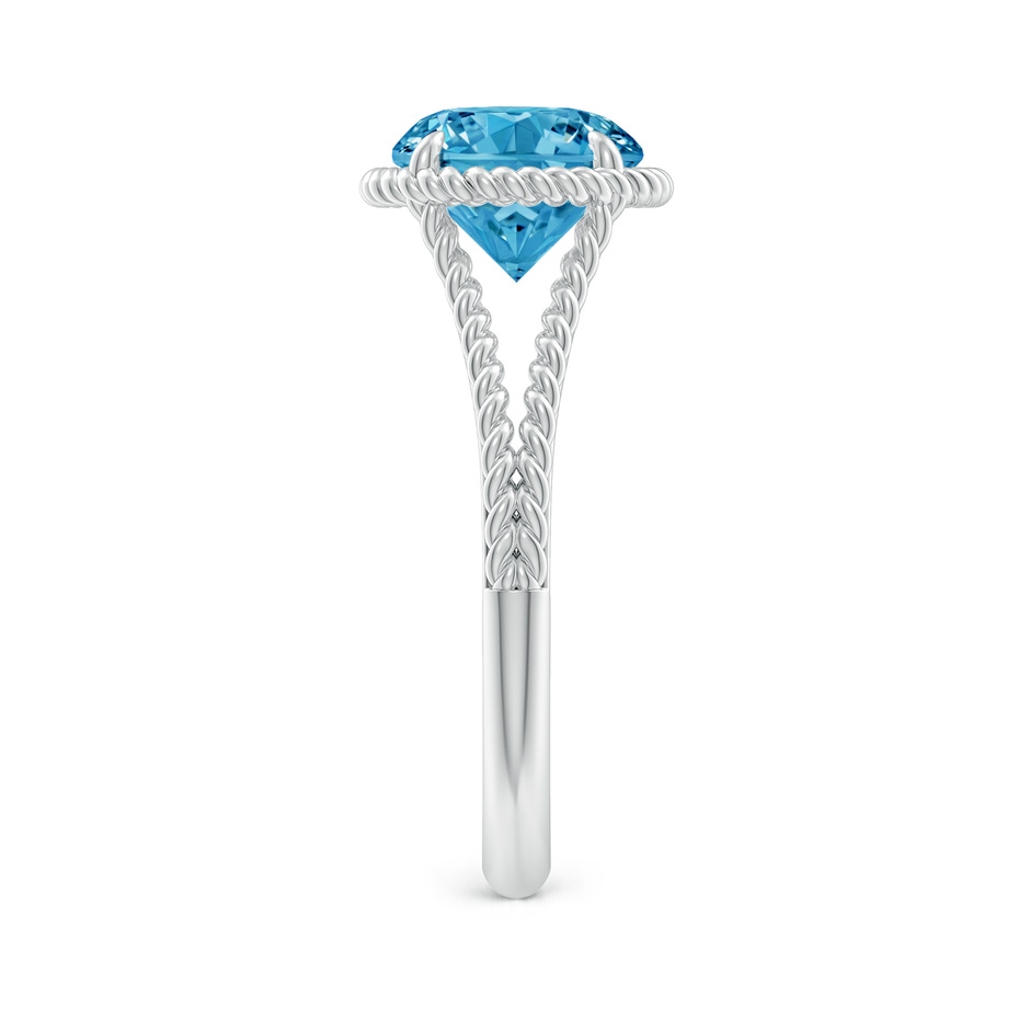 8mm AAAA Fancy Intense Blue Diamond Twist Rope Split Shank Ring in White Gold side 299