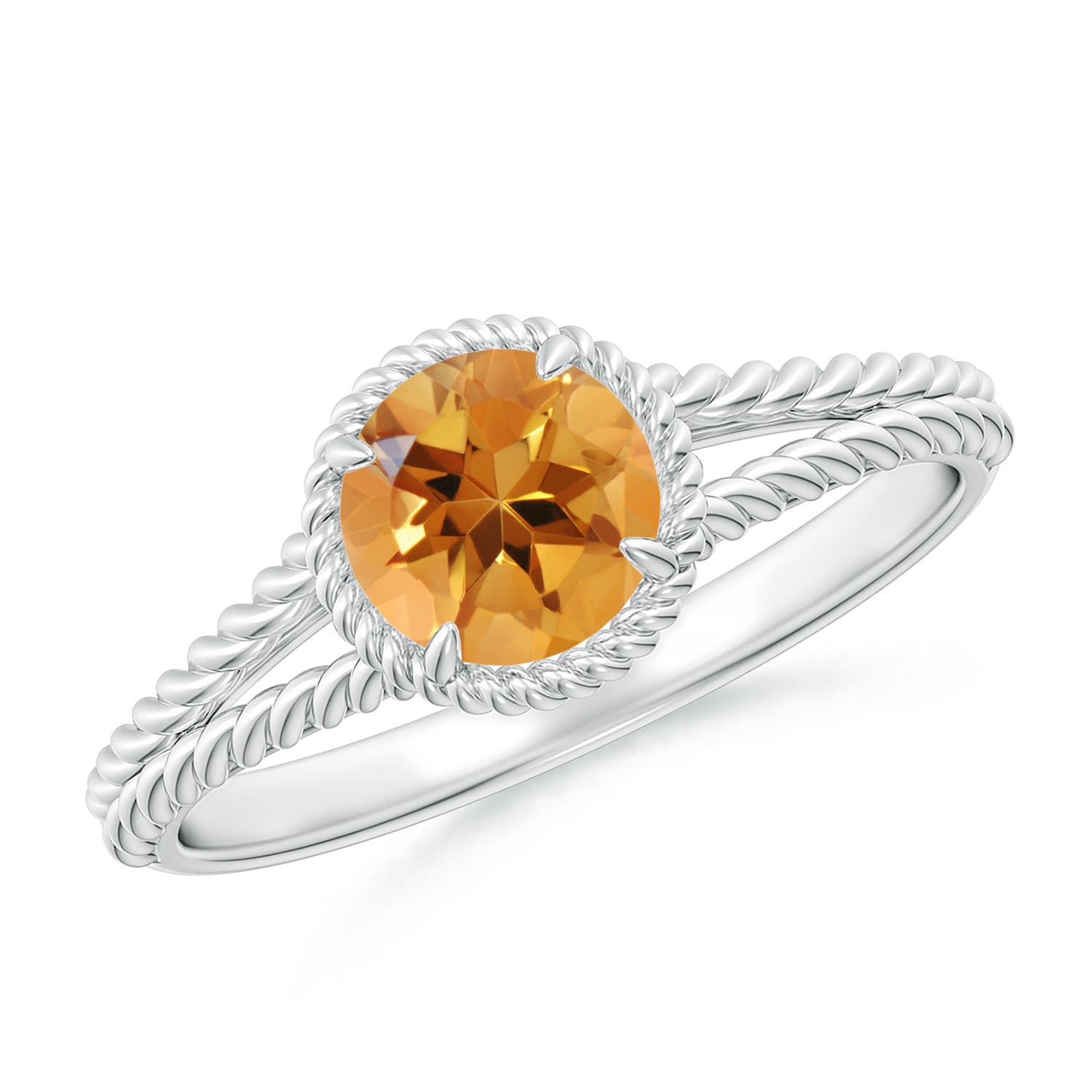 AA - Citrine / 0.7 CT / 14 KT White Gold