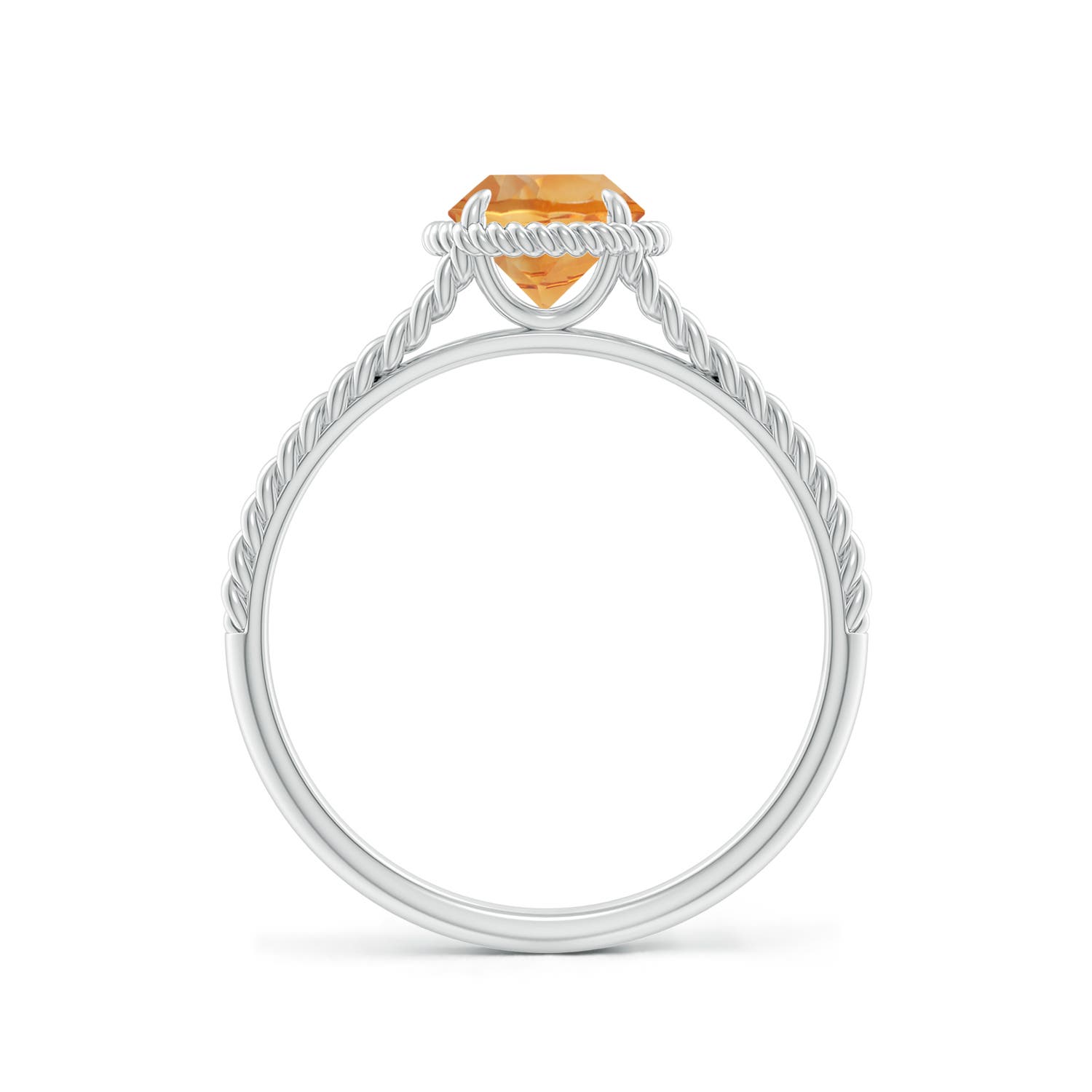 AA - Citrine / 0.7 CT / 14 KT White Gold