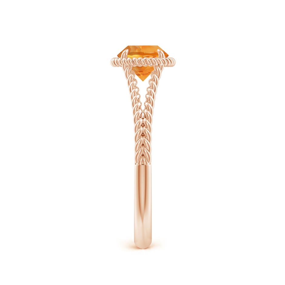 6mm AAA Citrine Twist Rope Split Shank Ring in Rose Gold side 299