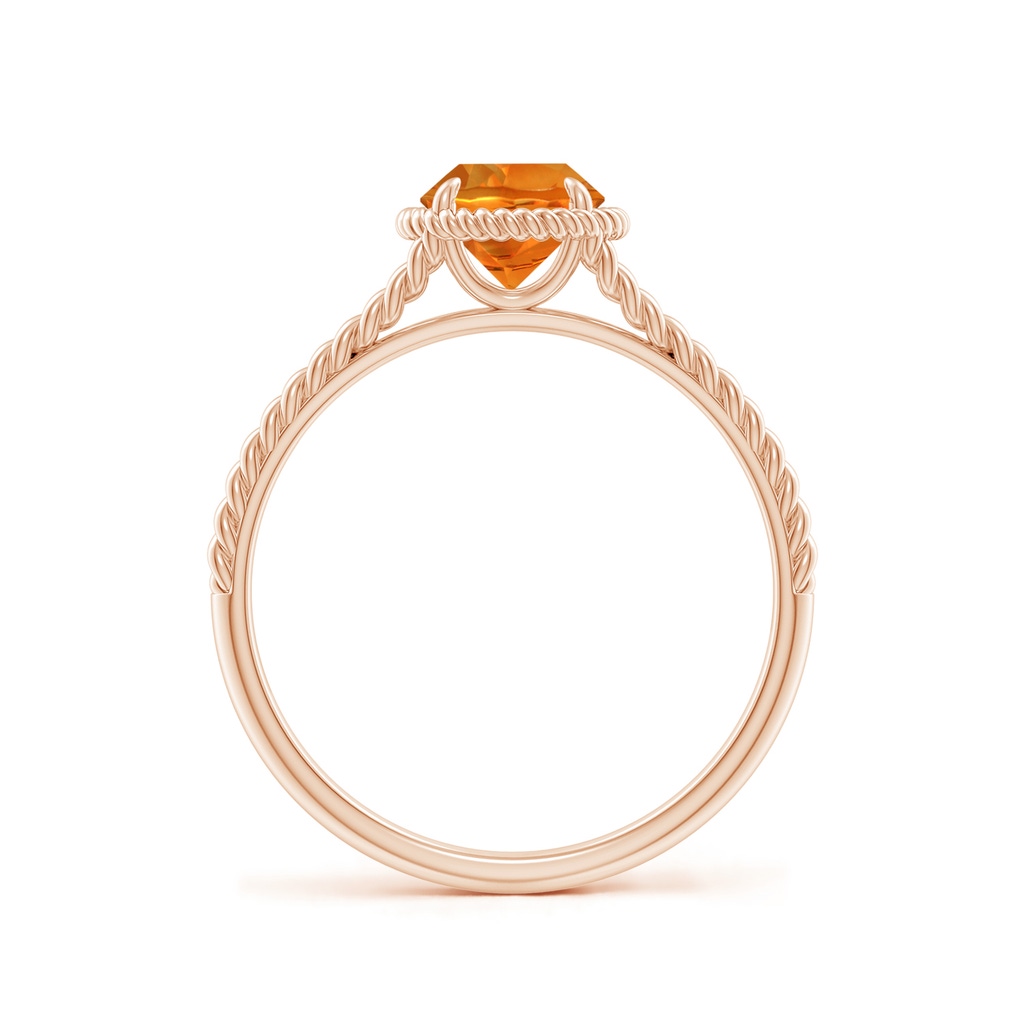 6mm AAAA Citrine Twist Rope Split Shank Ring in Rose Gold - side 199