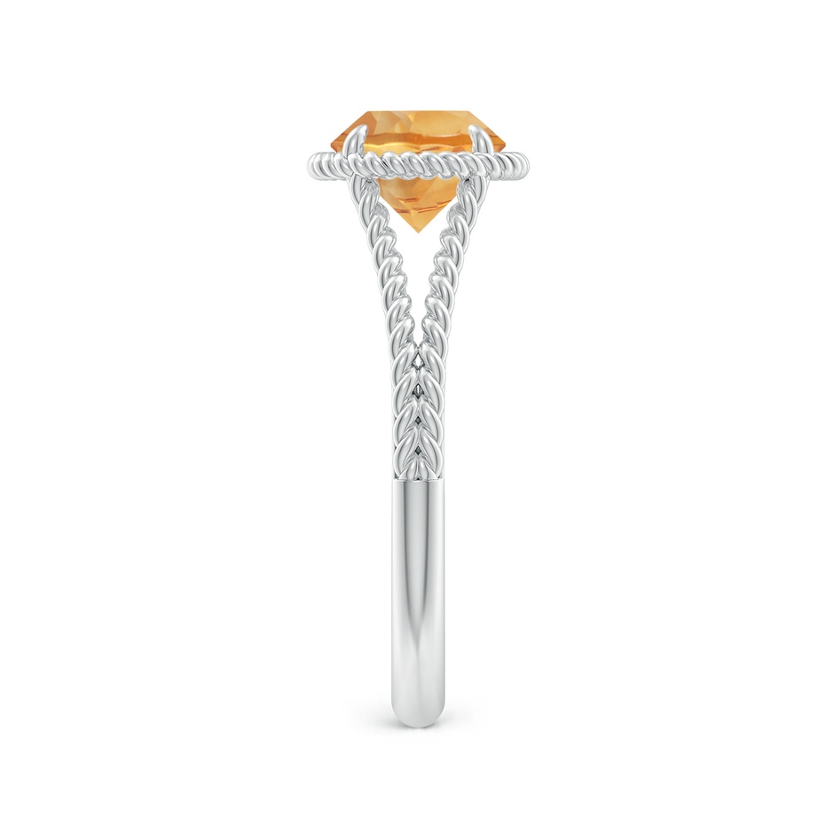 7mm A Citrine Twist Rope Split Shank Ring in White Gold side 299