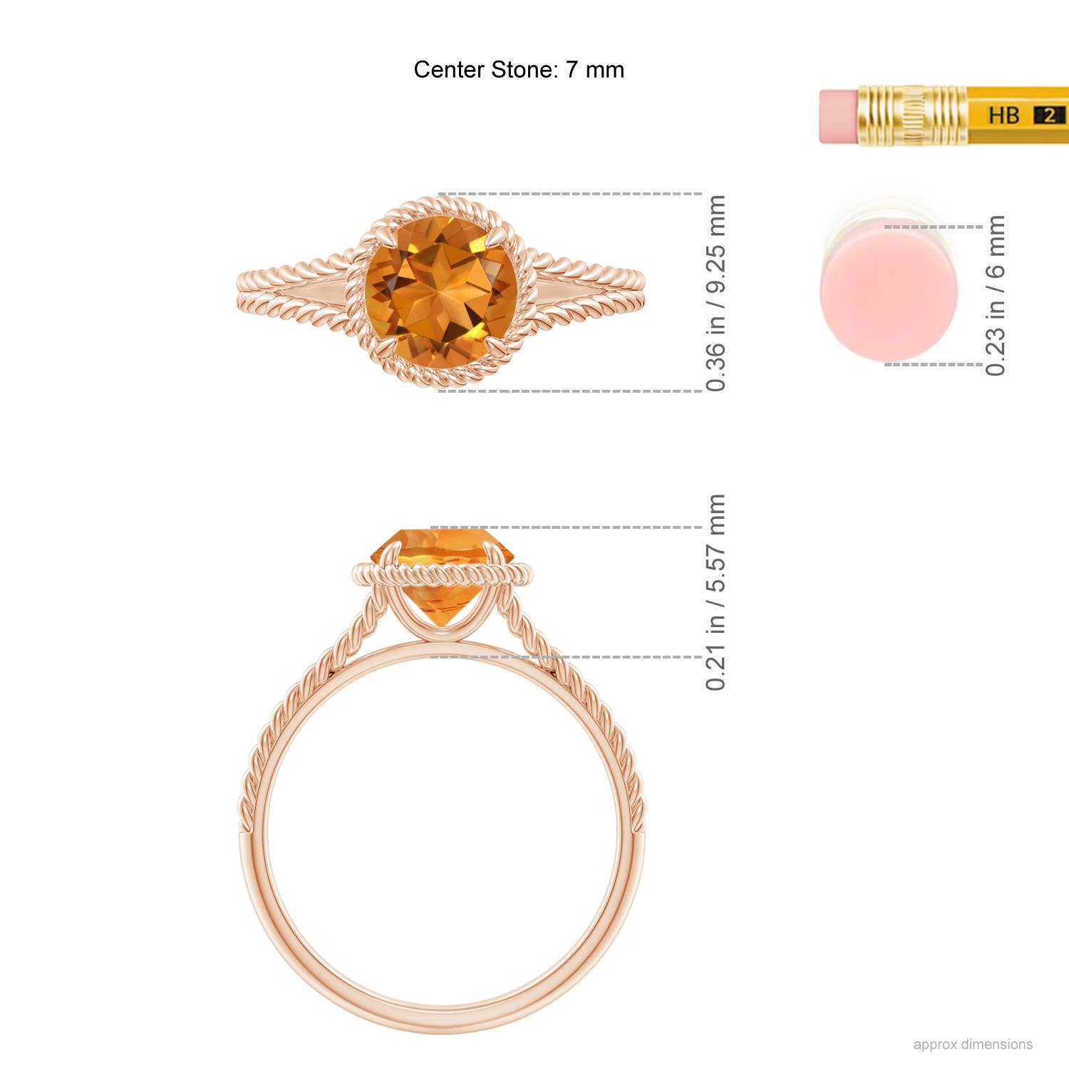 AAA - Citrine / 1.25 CT / 14 KT Rose Gold