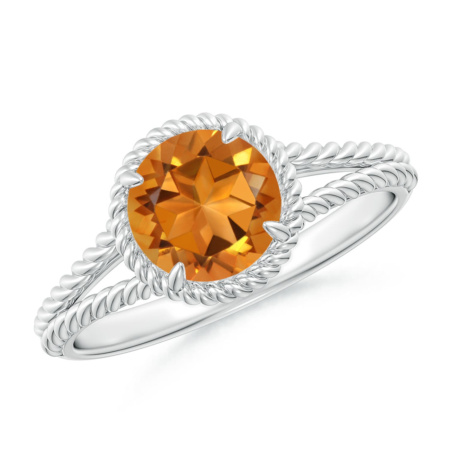 AAA - Citrine / 1.25 CT / 14 KT White Gold