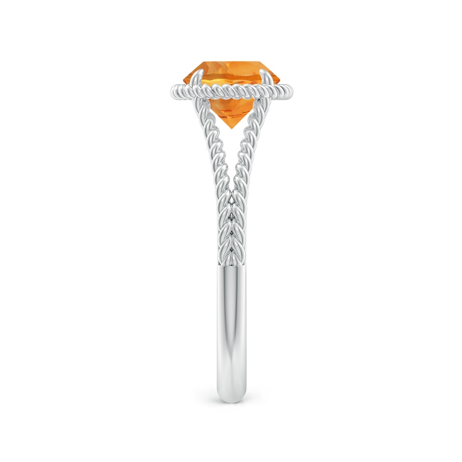 7mm AAA Citrine Twist Rope Split Shank Ring in White Gold side 299