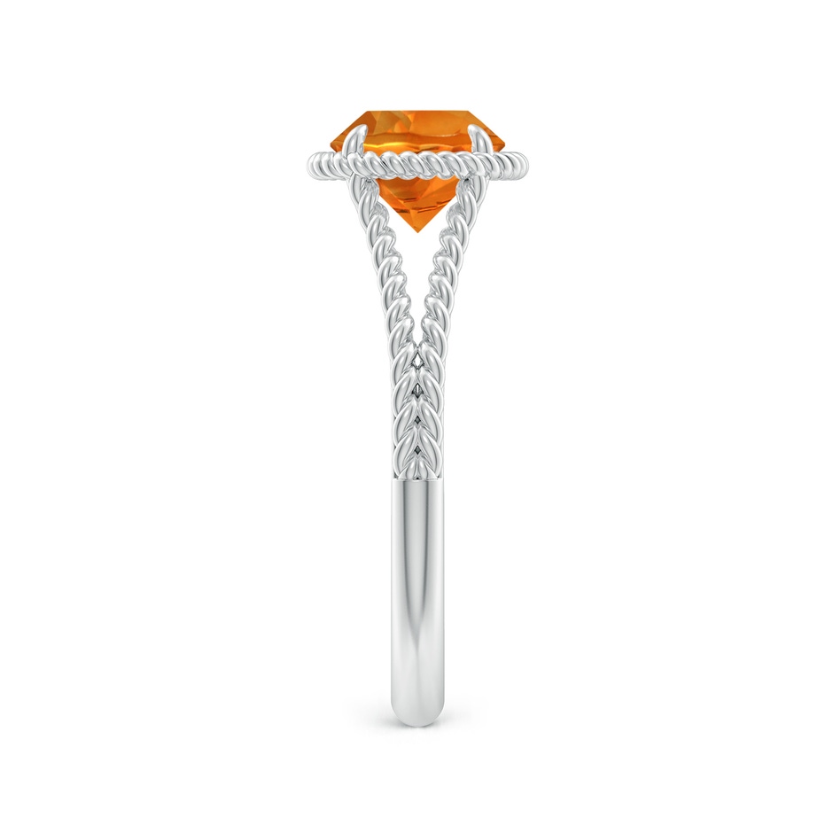 7mm AAAA Citrine Twist Rope Split Shank Ring in P950 Platinum side 299