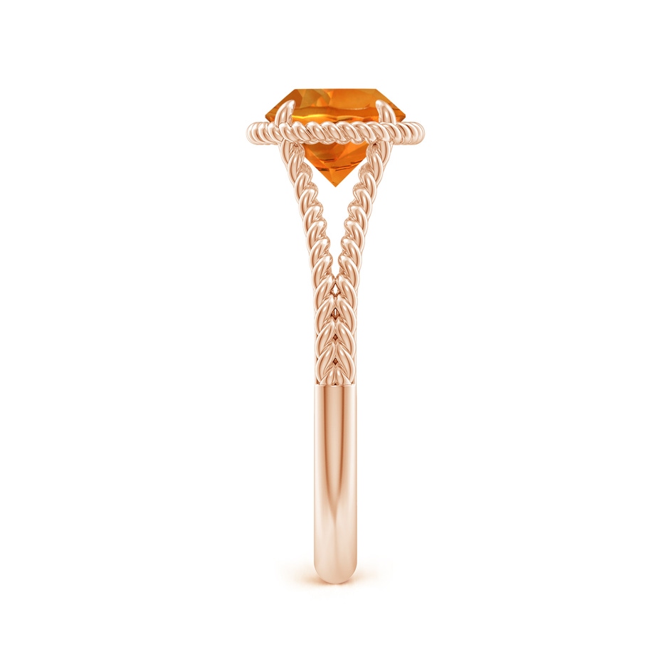 7mm AAAA Citrine Twist Rope Split Shank Ring in Rose Gold side 299