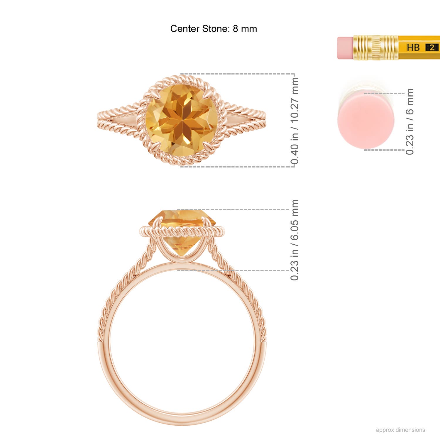 A - Citrine / 1.7 CT / 14 KT Rose Gold