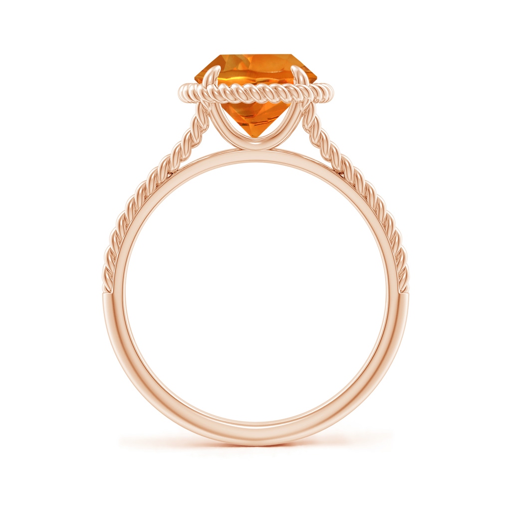 8mm AAAA Citrine Twist Rope Split Shank Ring in Rose Gold - side 199