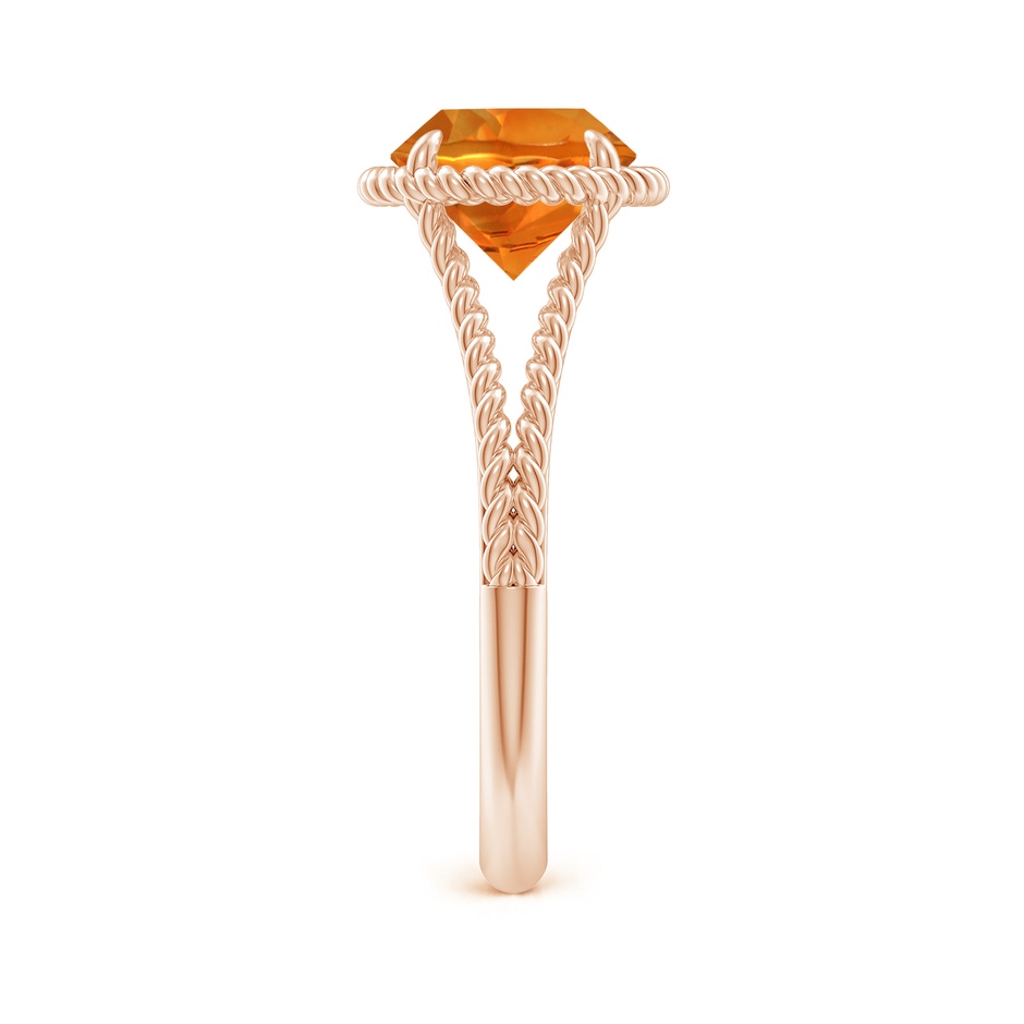 8mm AAAA Citrine Twist Rope Split Shank Ring in Rose Gold side 299