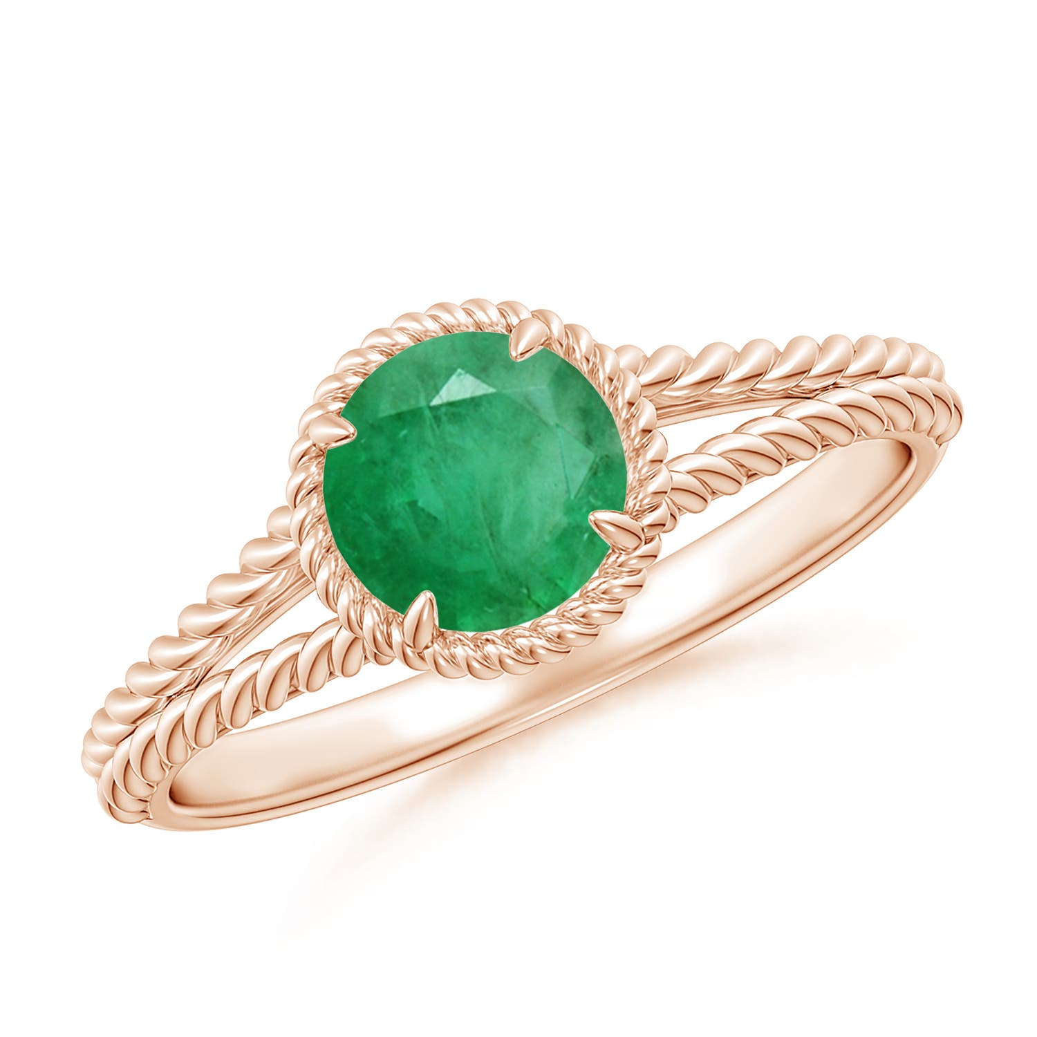 A - Emerald / 0.75 CT / 14 KT Rose Gold