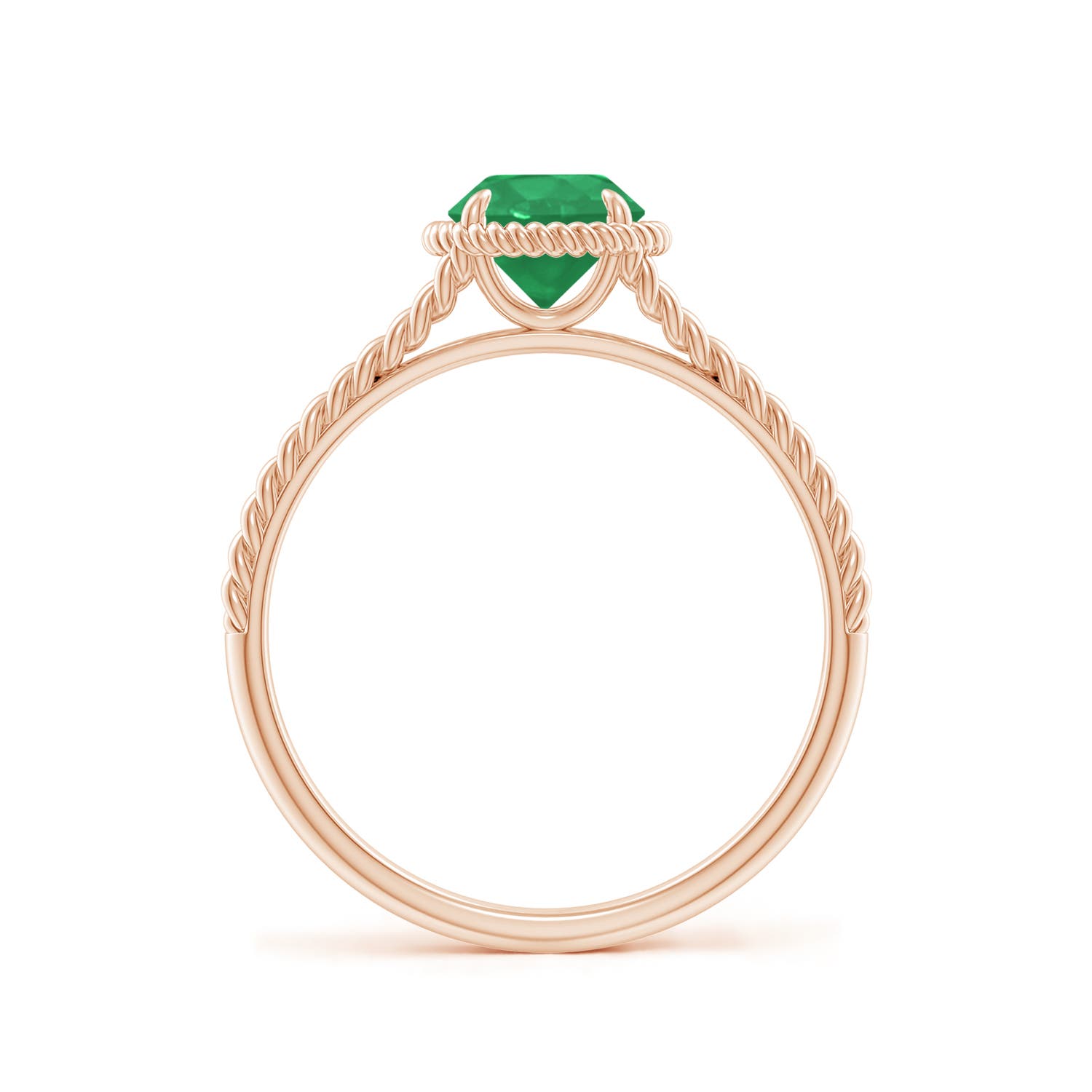 A - Emerald / 0.75 CT / 14 KT Rose Gold