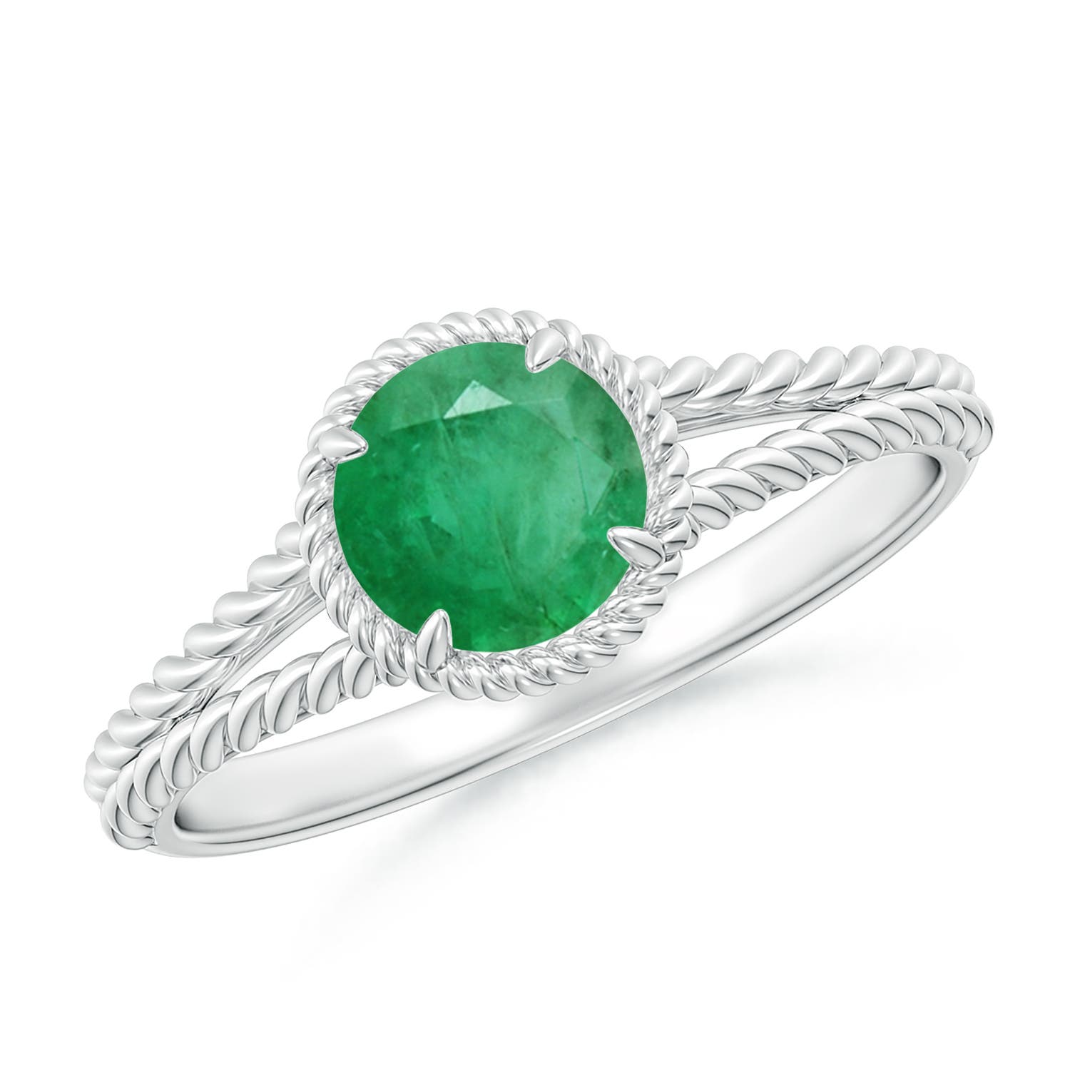 A - Emerald / 0.75 CT / 14 KT White Gold