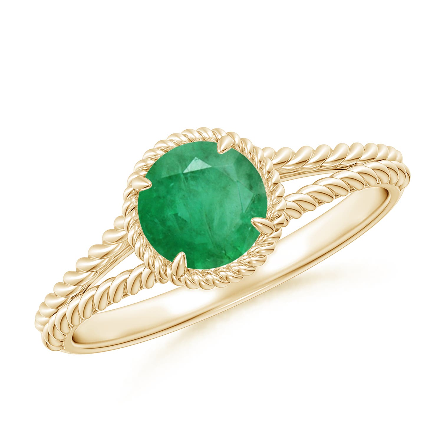 A - Emerald / 0.75 CT / 14 KT Yellow Gold