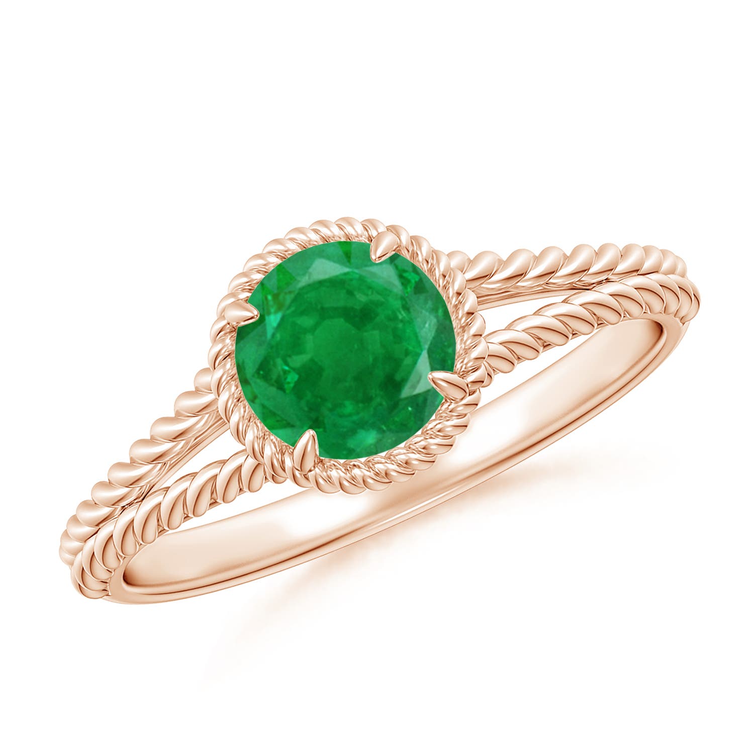 AA - Emerald / 0.75 CT / 14 KT Rose Gold