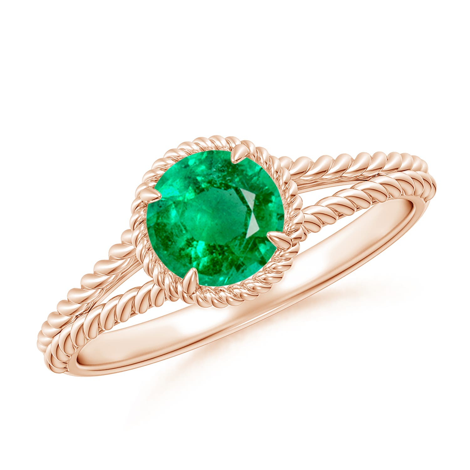 AAA - Emerald / 0.75 CT / 14 KT Rose Gold