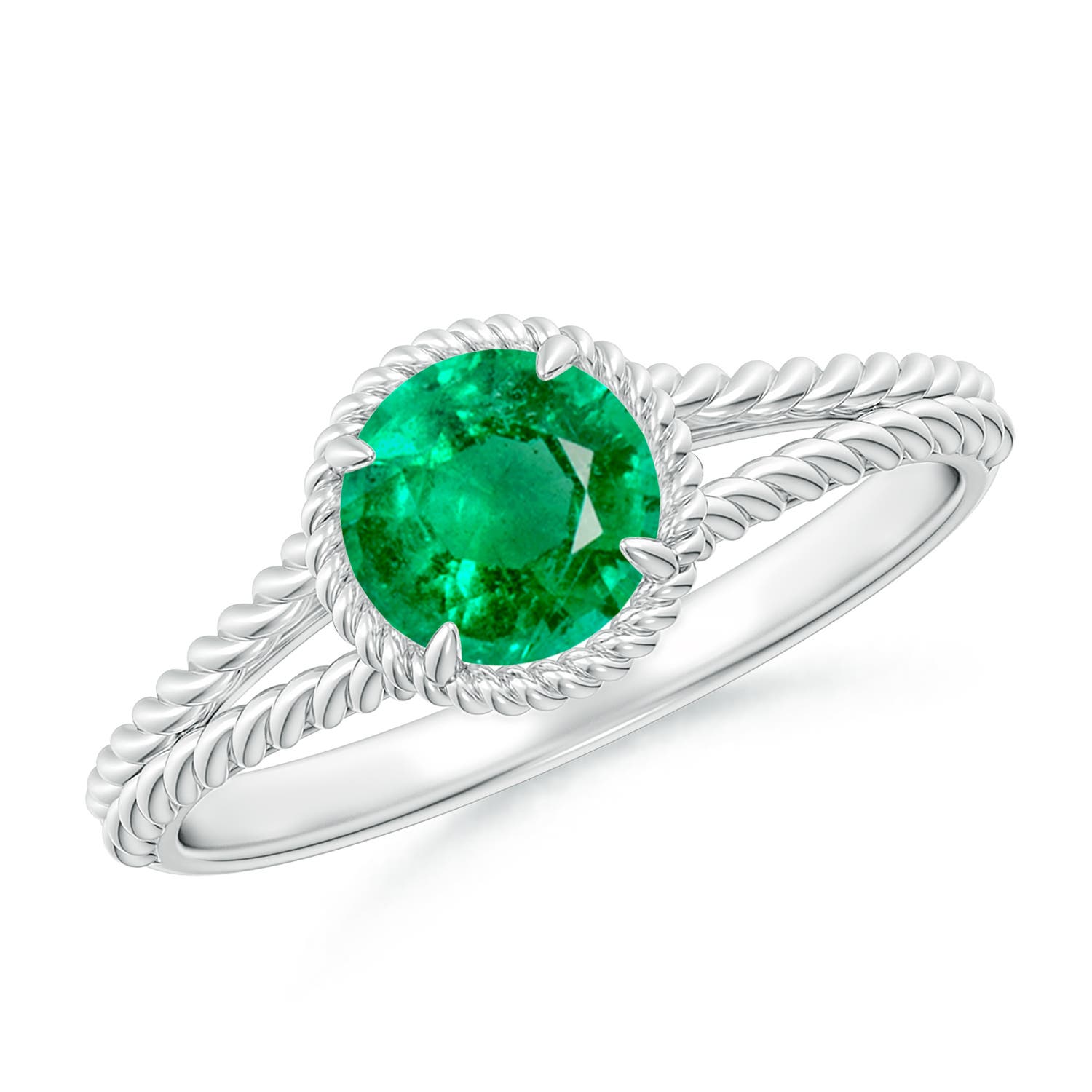 AAA - Emerald / 0.75 CT / 14 KT White Gold