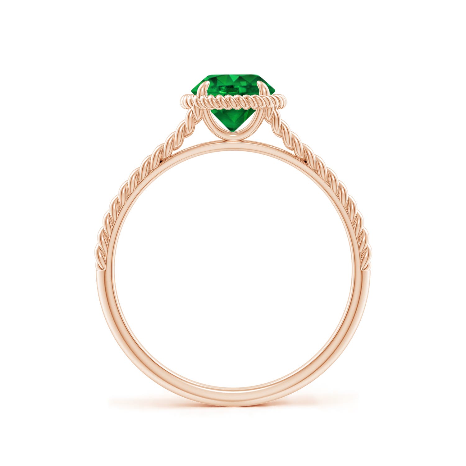 AAAA - Emerald / 0.75 CT / 14 KT Rose Gold