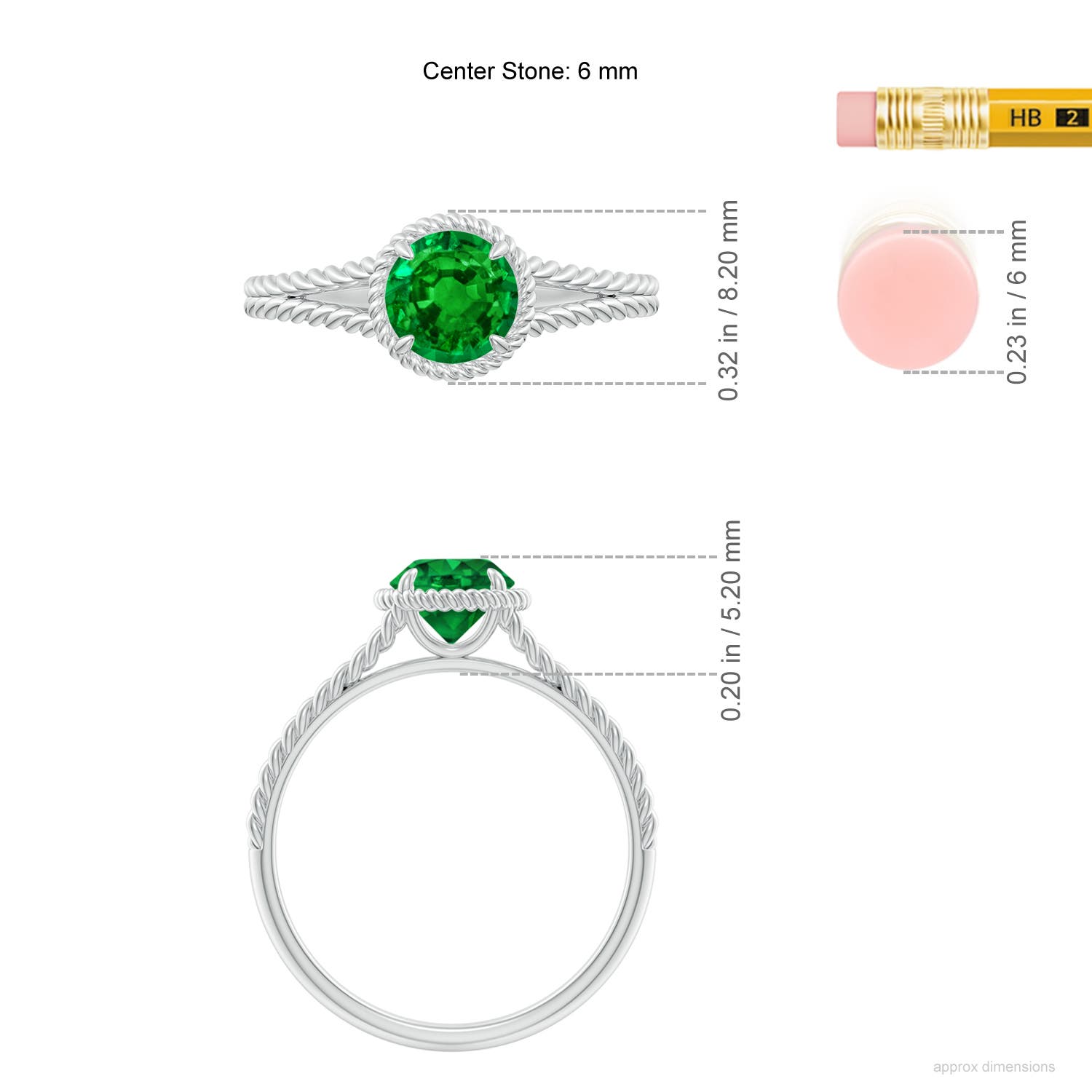 AAAA - Emerald / 0.75 CT / 14 KT White Gold