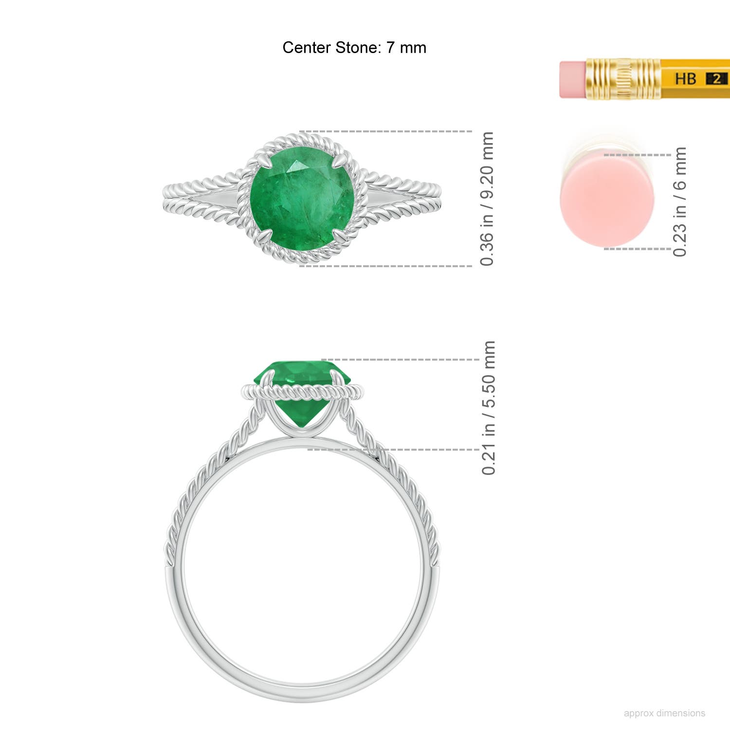 A - Emerald / 1.2 CT / 14 KT White Gold