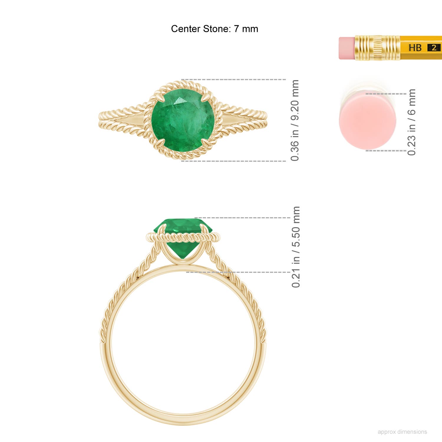 A - Emerald / 1.2 CT / 14 KT Yellow Gold