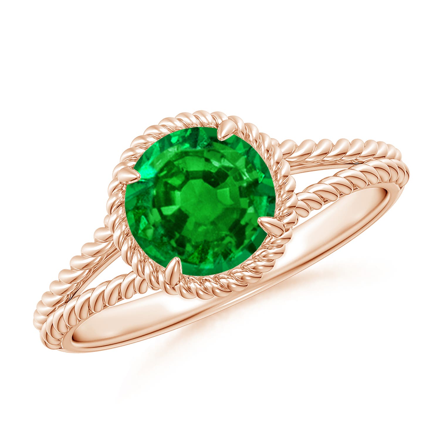 AAAA - Emerald / 1.2 CT / 14 KT Rose Gold