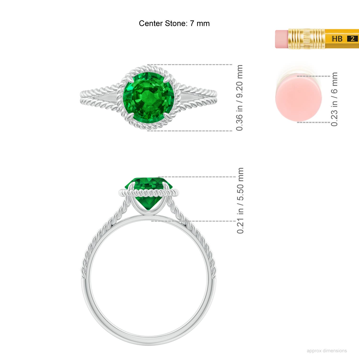 AAAA - Emerald / 1.2 CT / 14 KT White Gold