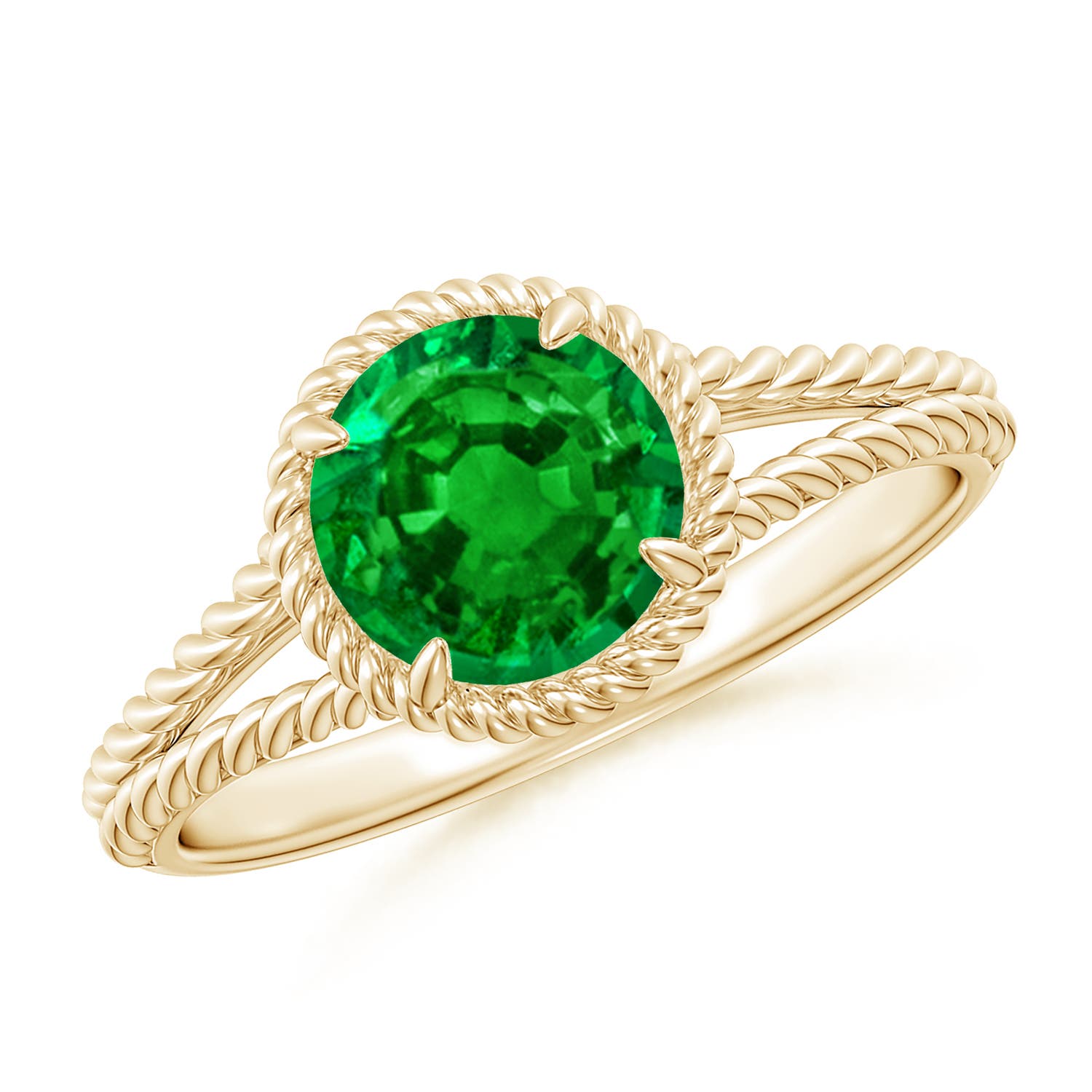 AAAA - Emerald / 1.2 CT / 14 KT Yellow Gold