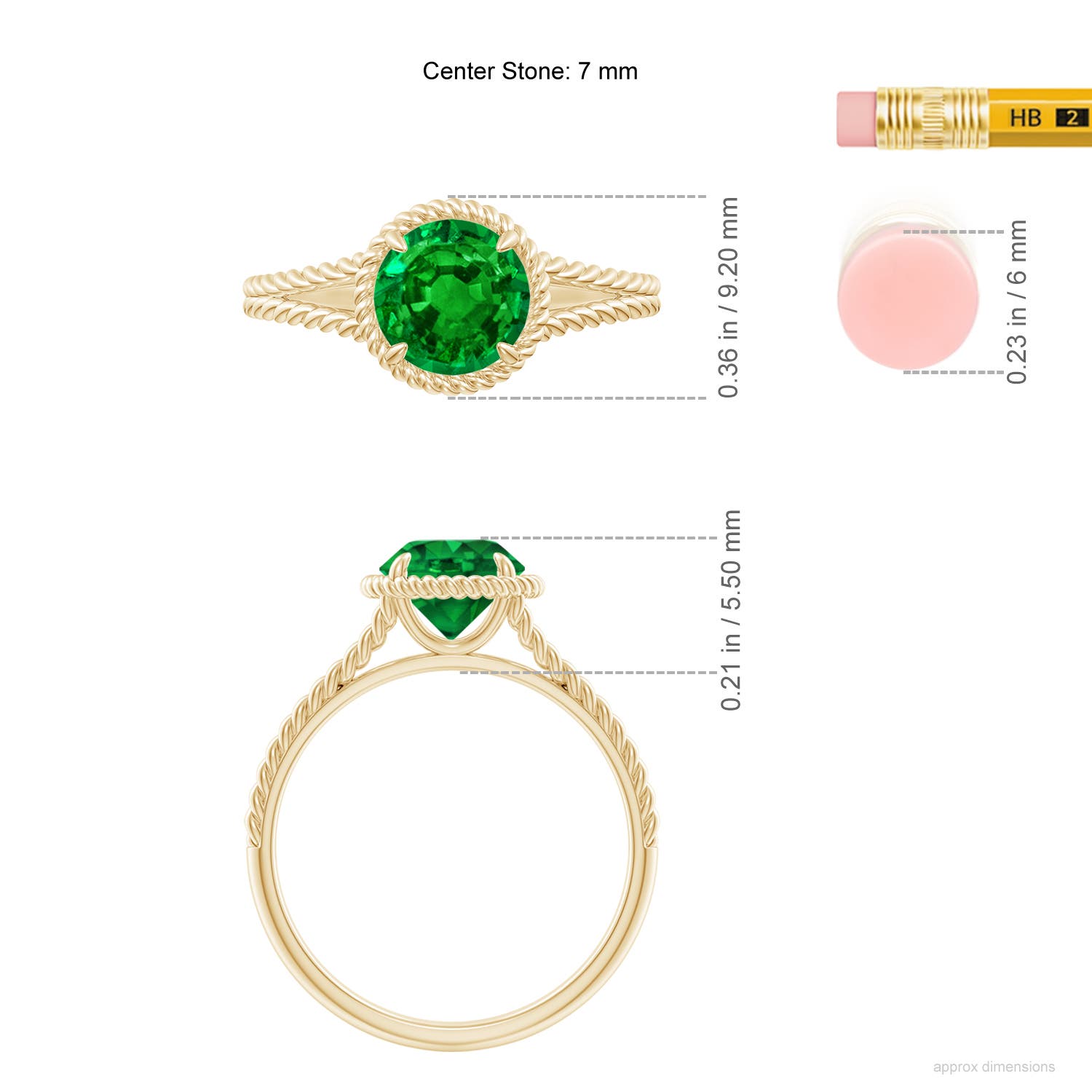 AAAA - Emerald / 1.2 CT / 14 KT Yellow Gold