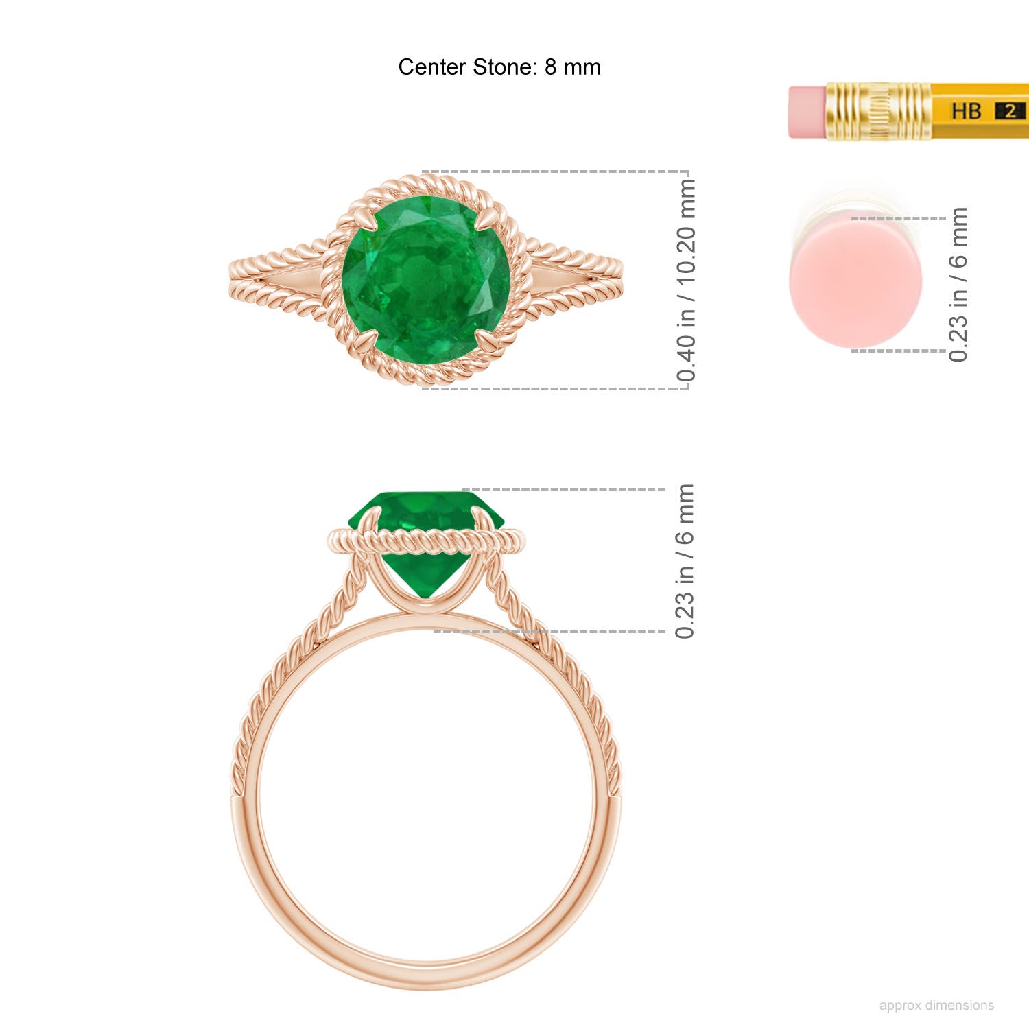 AA - Emerald / 1.75 CT / 14 KT Rose Gold