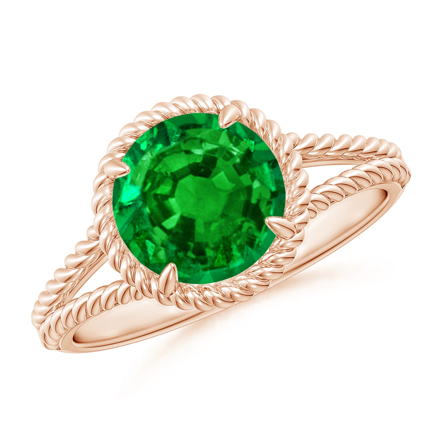 AAAA - Emerald / 1.75 CT / 14 KT Rose Gold