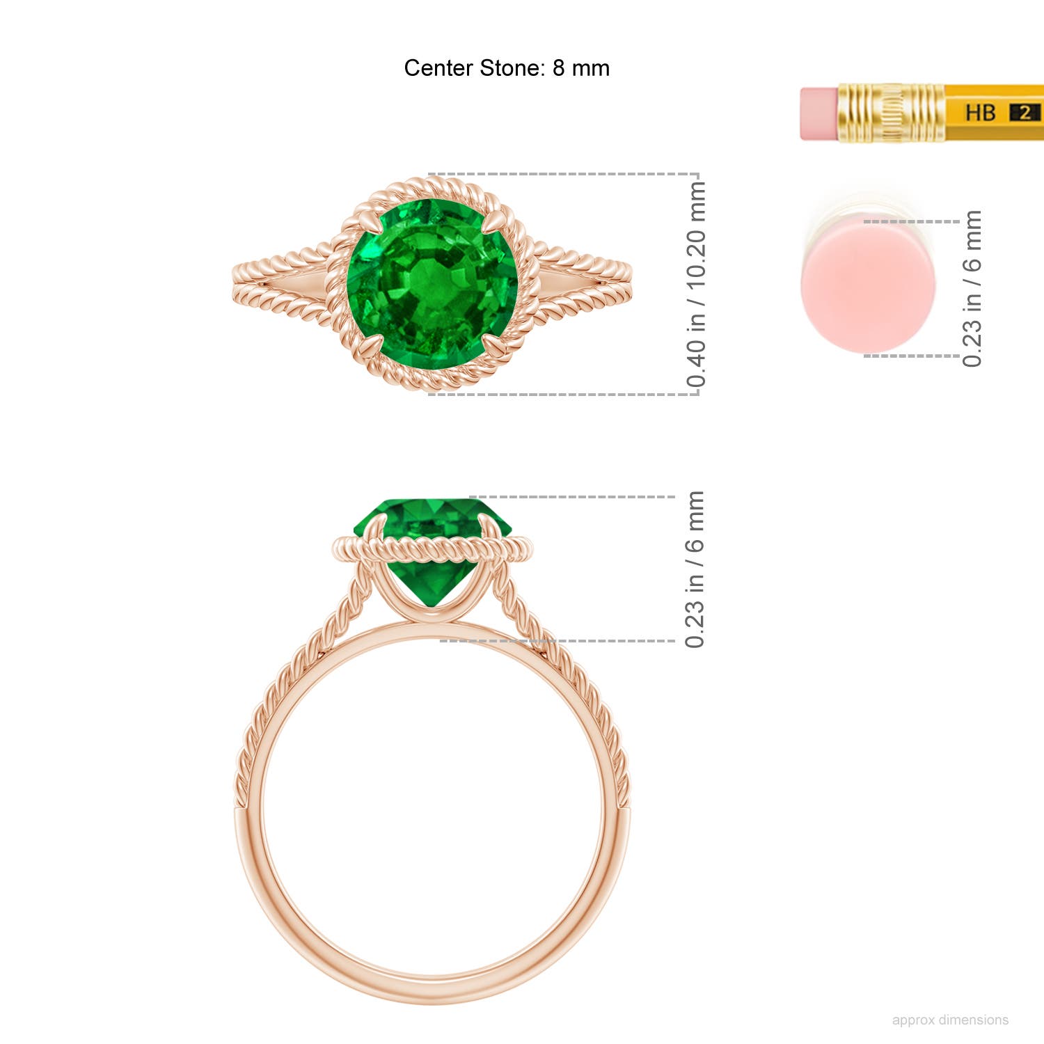 AAAA - Emerald / 1.75 CT / 14 KT Rose Gold