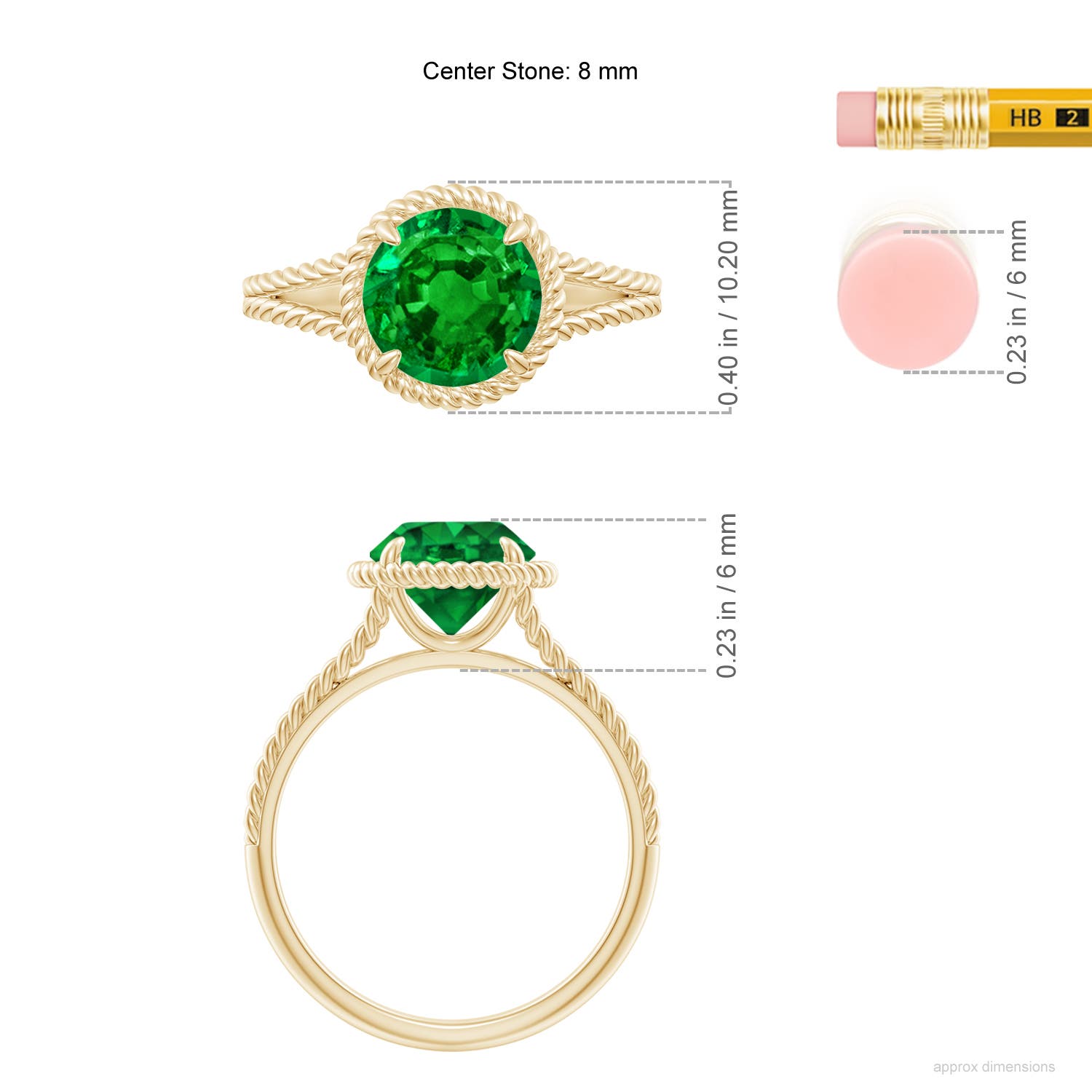 AAAA - Emerald / 1.75 CT / 14 KT Yellow Gold