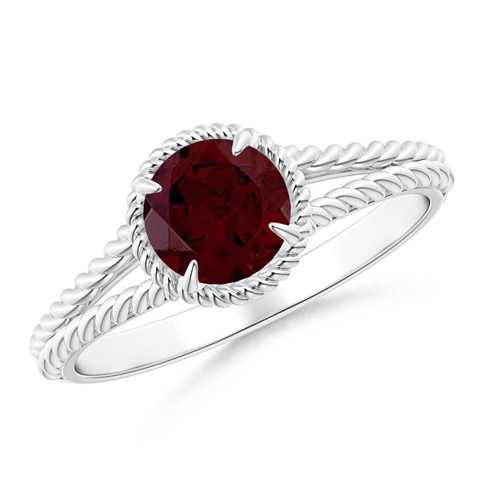 A - Garnet / 1 CT / 14 KT White Gold