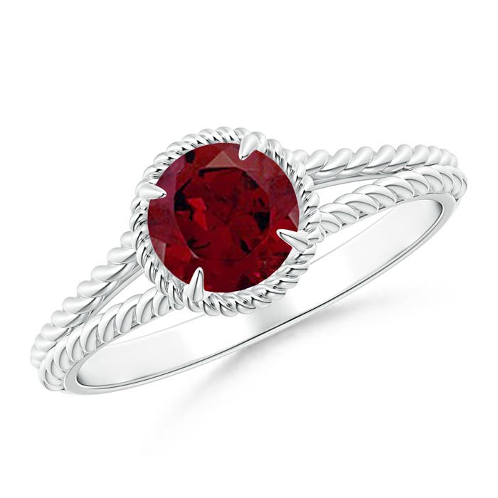 AA - Garnet / 1 CT / 14 KT White Gold