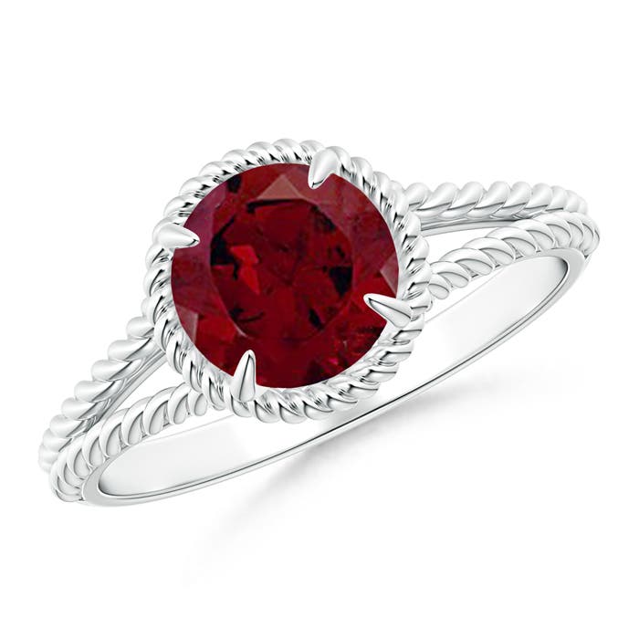 AA - Garnet / 1.5 CT / 14 KT White Gold