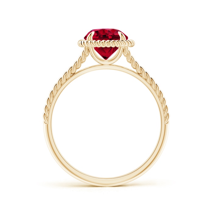 7mm AAAA Garnet Twist Rope Split Shank Ring in Yellow Gold product image