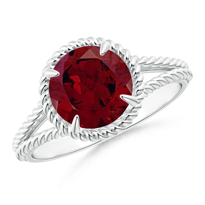 AA - Garnet / 2.2 CT / 14 KT White Gold